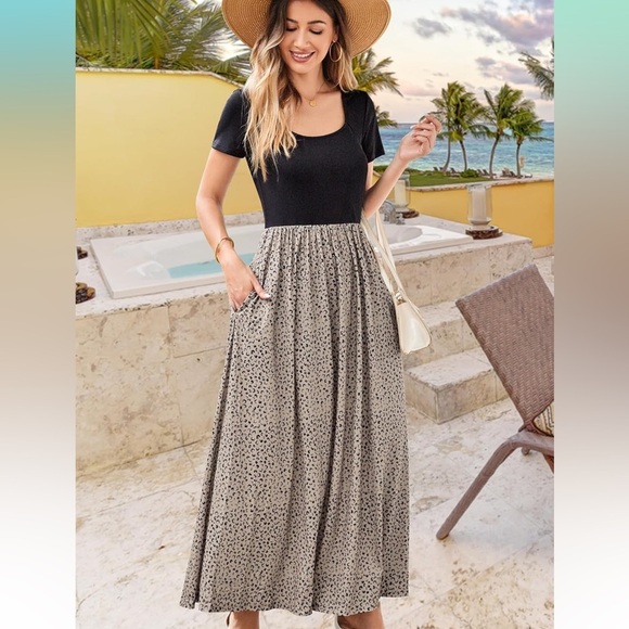 Elegant Leopard Print Maternity Dress - Picture 3 of 6